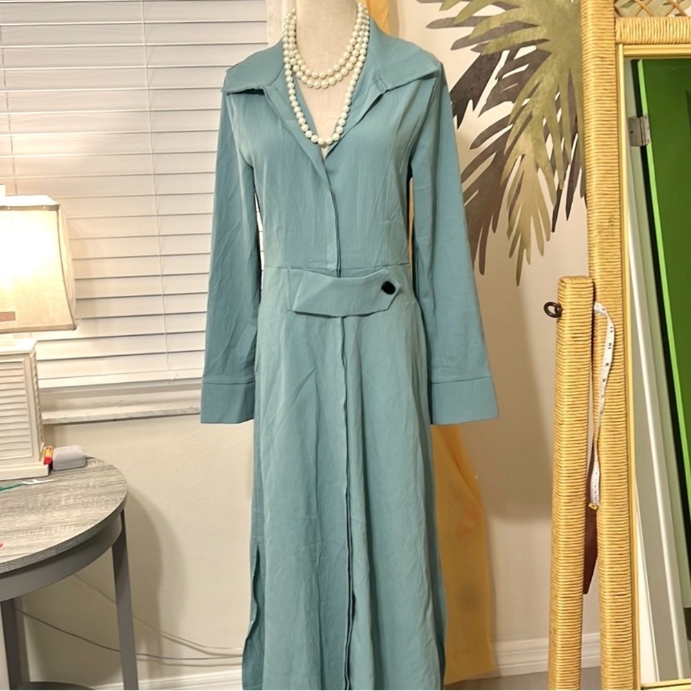 X&Y, Beautiful Lightweight, Soft Teal Green, POCKETS,Excellent Condition,Size XL - Picture 2 of 8